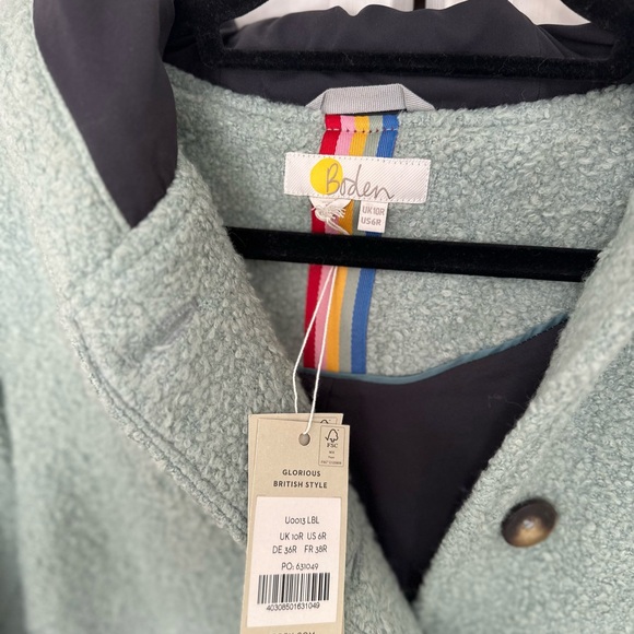 NWT Boden Women's Light Blue Coat with Hood - Picture 2 of 7